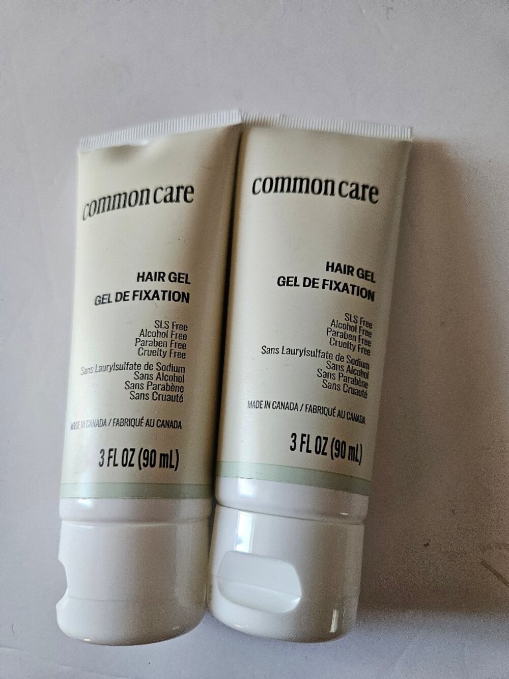 Common Care Hair Gel / Gel de Fixation (2 Tubes, 3 fl oz / 90 mL each)